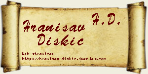 Hranisav Diskić vizit kartica